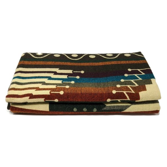 Alpaca Blanket Queen Size Forest Green Geometrical Pattern, Native Design Campin - Picture 7 of 9
